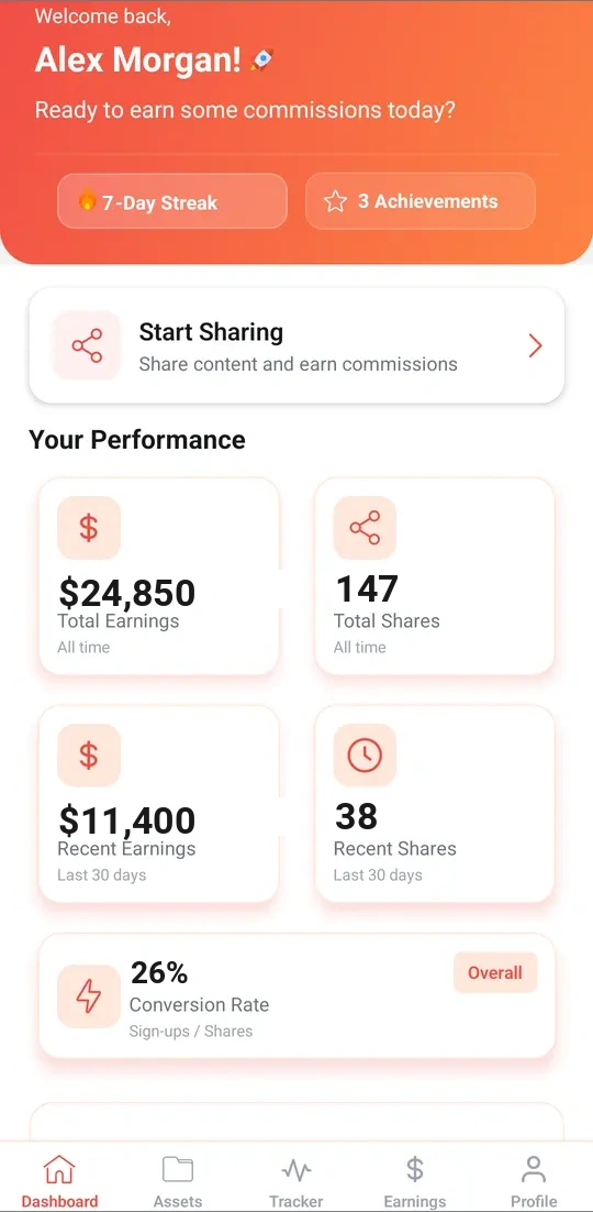 PROearn app signing you in and setting up your dashboard